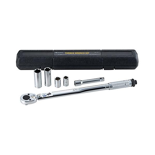 他サイト： 角利 マルチクラフト トルクレンチセット 差込角12.7mm ソケット(ショート/14・17mm ロング/19・21mm) エクステンションバー125の商品画像