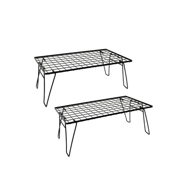 他サイト： HIBARI フィールドラック キャンピングラック 2個セット マットブラック キャンプ収納 コンパクト アウトドアワゴン アウトドアテーブル 折りたの商品画像