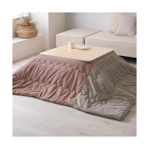 イケヒコ こたつ 掛け ふとん 長方形 単品 クルム ピンク 約190×240cm 凹凸感 やさしい フランネル 中国製 洗える 無地調 シンプル ＃