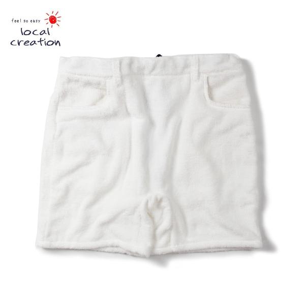 ショートパンツ ルームウェア パイル地 パイル地 ショーツ ハーフパンツ メンズ レディース 今治タオル ショーツ 今治タオル ホワイト Fse Lc 002 Blueism ロゴ 日本製 サーフ