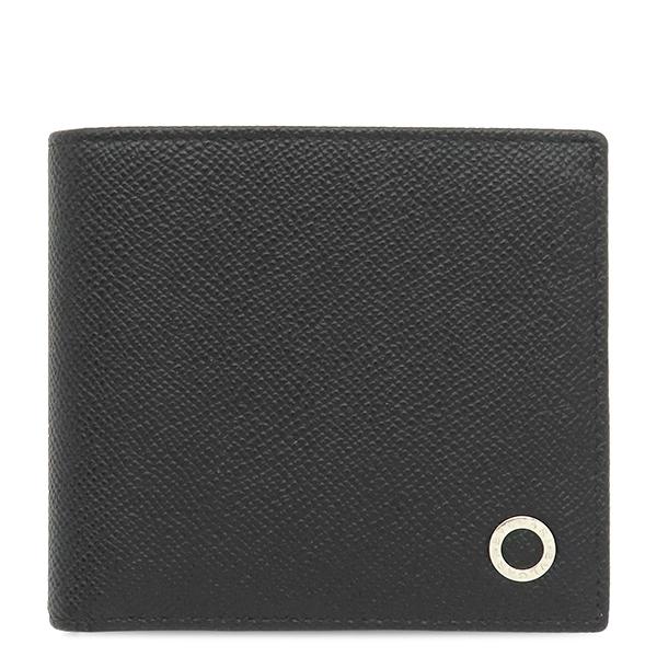 【極美品】ブルガリ Wホック 2つ折り財布 グレインカーフレザー ブラック 黒 BVLGARI（ブルガリ） 二つ折り財布 マン コンパクトウォレット