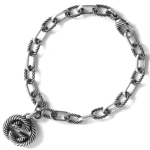 グッチ　ブレスレット　メンズ グッチ GUCCI 797167 09832 8488 16cm GGタグ チェーン