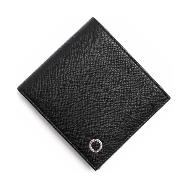 【美品、お買い得】BVLGARI ブルガリ 二つ折り 財布 レザー　ブラック 名入れ】 ブルガリ 財布 メンズ 長財布 ブランド 二つ折り