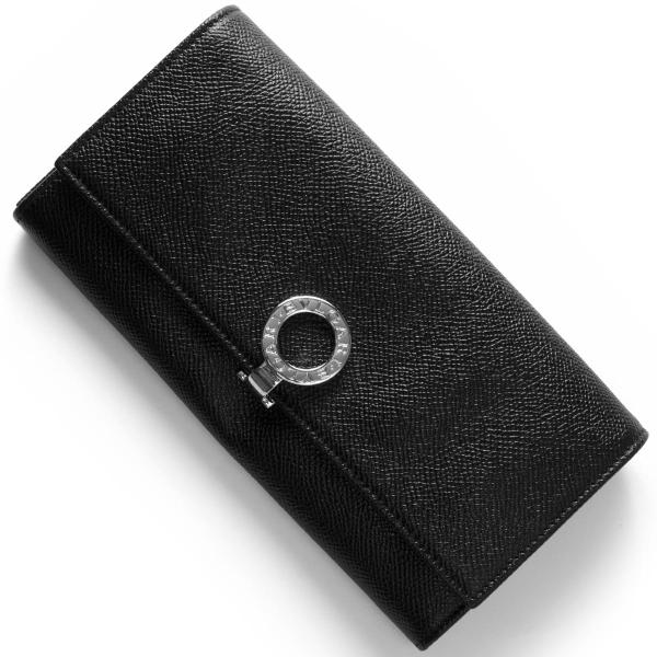 ブルガリ ブラックレザー 長財布 BVLGARI ブルガリ 長財布 マン ラージウォレット 型押し