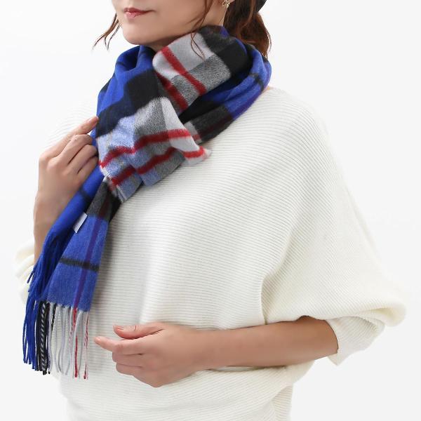 美品 JOHNSTONS   マッケンジー 中判 ストール マフラー bluek_lwjnwa000057ku0105