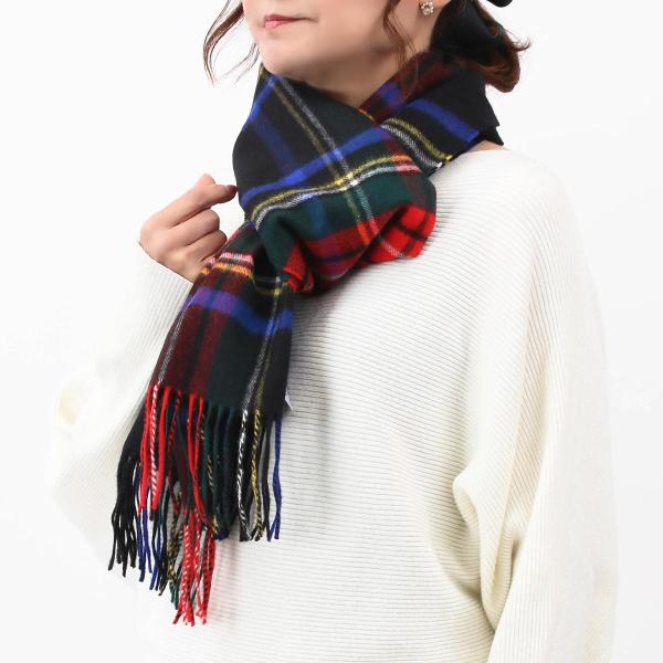 新品未使用　JOHNSTONS ブラックスチュワード　大判マフラー　タータン Johnstons - 新品未使用 JOHNSTONS ブラックスチュワード 大判