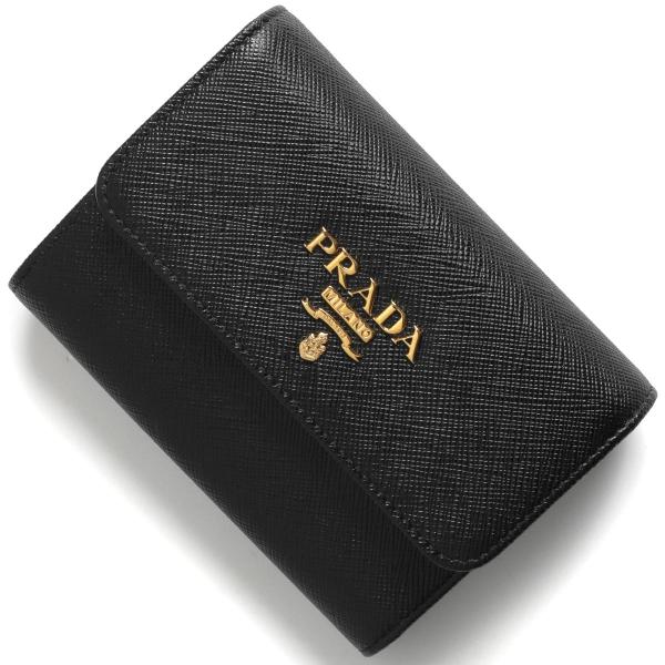 【美品】PRADA 三つ折り 財布 メタルロゴ サフィアーノレザー 1MH025 プラダ 三つ折り財布 財布 レディース サフィアーノ メタル