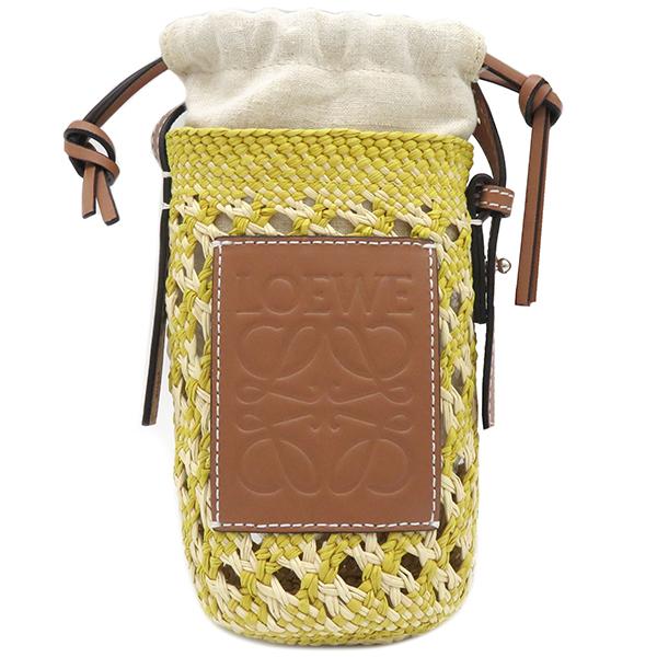 ロエベLOEWE ラフィア シリンダーポケット ショルダーバッグ