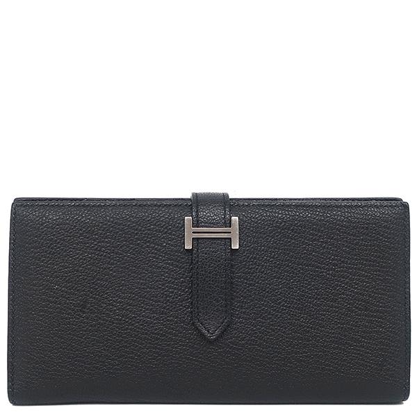 HERMES（エルメス） 長財布 ベアンスフレ シェブルミゾル ブラック 黒