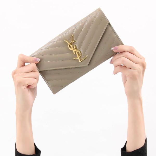 新品在庫あり サンローランパリ イヴサンローラン 長財布 財布 レディース モノグラム Ysl ダスティグレージュ Bow01 1722 Saint Laurent Paris Web限定カラー