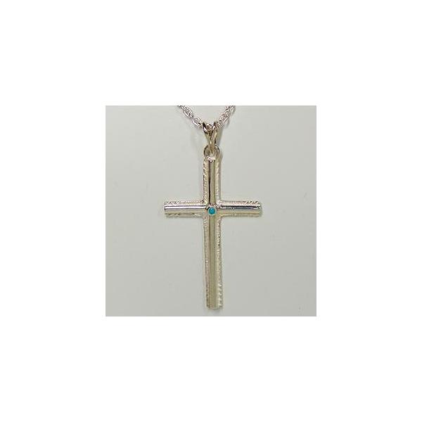 ターコイズ　クロス　シルバー925　ペンダントトップ クロス ペンダント トップ ブラック ジルコニア ホワイト
