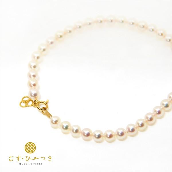 あこや真珠 ベビーパール ブレスレット 4.5mm K10 K18 : ブルー