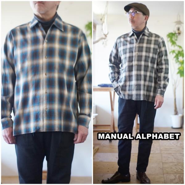 ☆ページ2 TWILL OMBRE OPEN COLLAR SHT – MANUAL ALPHABET ONLINE STORE