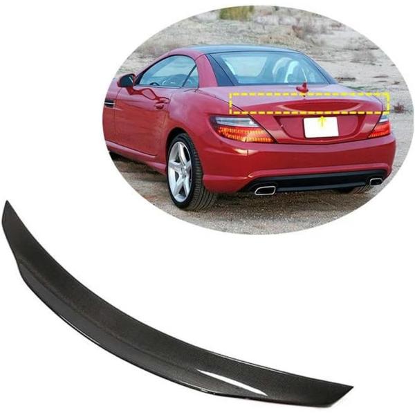 車のリアスポイラー メルセデスベンツクラス R172 Slk 2011-2016 / Slc 2011-2019 用、トランクリップスポイラーカーボンファイバー