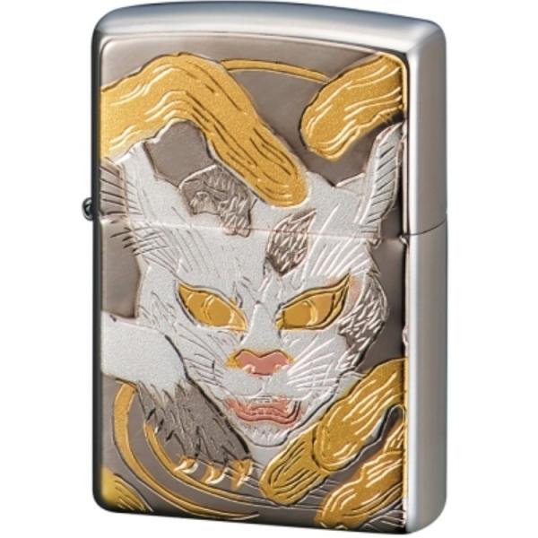 ライター Zippo ジッポ 電鋳板 デンチュウバン 化け猫 バケネコ 546
