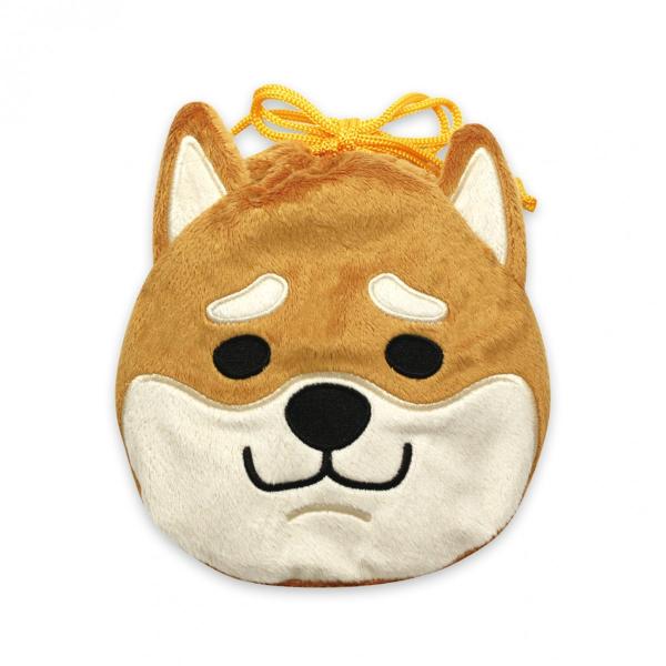 ぬいぐるみのような巾着ポーチ 柴犬 シバ犬 しばけん かわいい ぬいぐるみのような巾着ポーチ 柴犬 シバ犬 しばけん かわいい