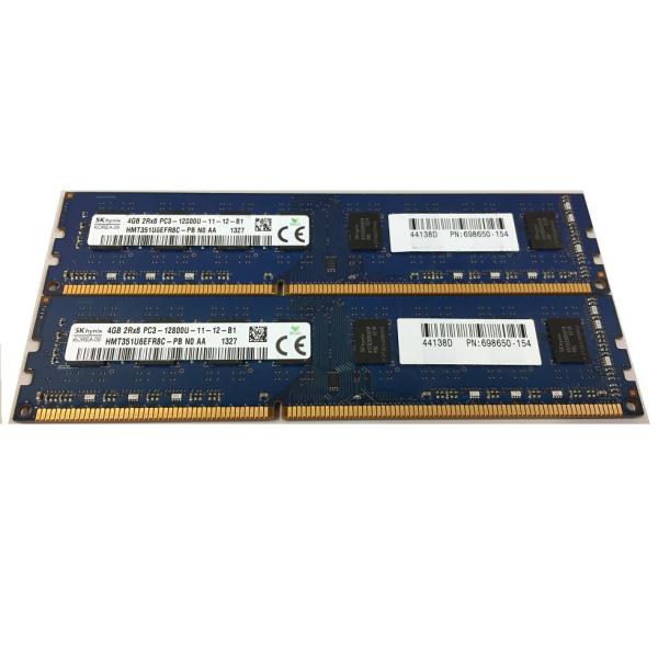 PC用メモリー4GB PC3 12800U 12枚セット ジャンク ディスクトップPC用 SKhynix DDR3 1600 PC3-12800U 4GB 2枚 計8GB 増設