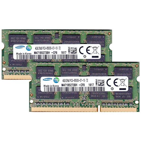 ノートPC用メモリ SAMSUNG DDR3 1066 PC3-8500S 4GB 2枚セット 計8GB