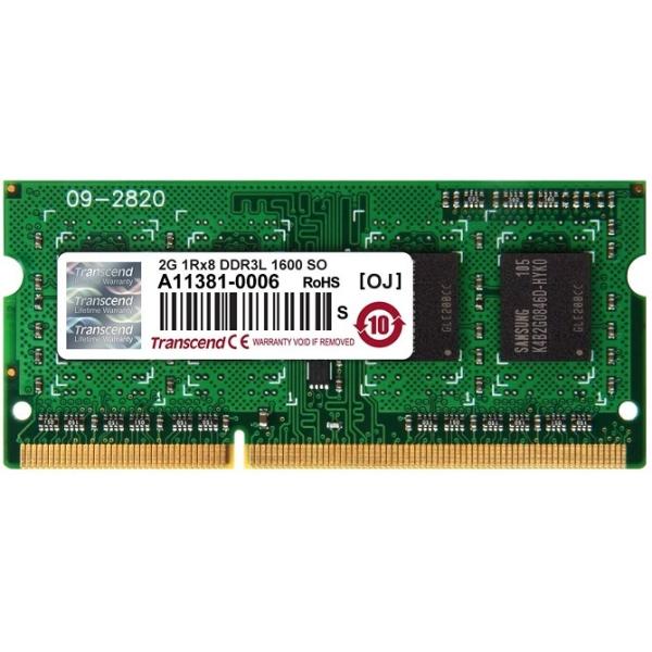 送料無料☆Transcend ノートPC用メモリ PC3L-12800 DDR3L 1600 2GB