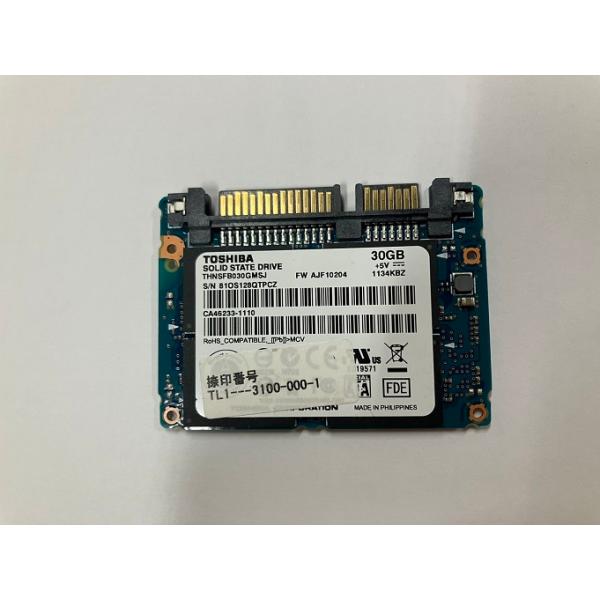 中古動作品★☆TOSHIBA SSD 30GB THNSFB030GMSJ Half Slim SATA 内蔵SSD ★送料無料★