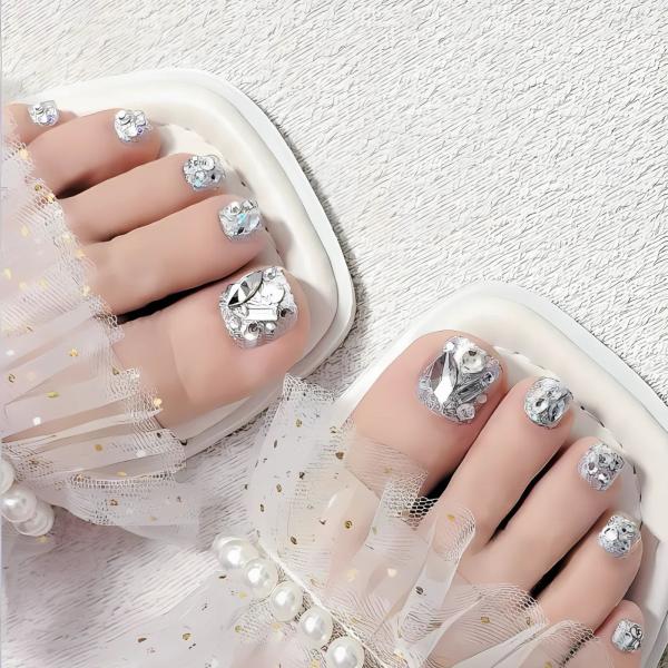 ネイルチップセット サンプルチップ　夏ネイルチップ　フットネイル 楽天市場】【最大3％OFF】 ネイルチップ フット用 足用 24枚入り