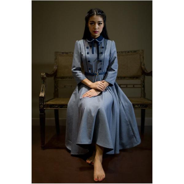 送料無料 長袖マキシワンピース 優雅 ダブルボタン ロング丈フレアワンピース ハイウエスト ワンピース チュニック ワンピース レトロ レディース 丸襟 19新作 Dzt812ならショッピング ランキングや口コミも豊富なネット通販 更にお得なpaypay残高も