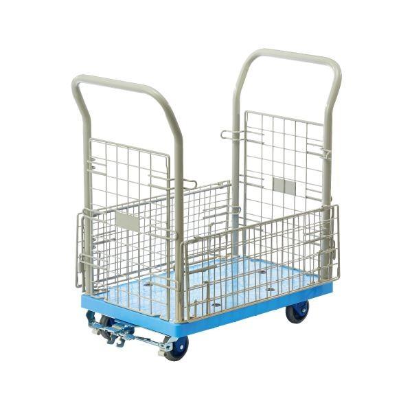 店物流 運搬用環境静音網台車環境静音網台車金沢車輌np 107gs B フットブレーキ付ブルースタイル Ds ブルースタイル