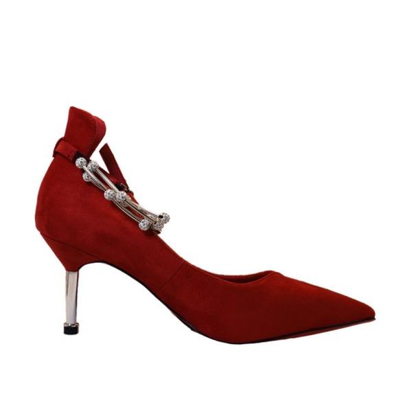 〔フーレエル〕（K6102）アンクレット風パンプス 足が綺麗に見えるカットデザイン 23.5cm 紅