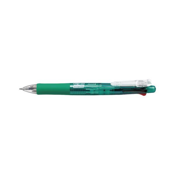 （まとめ） ゼブラ クリップオンマルチ 4色ボールペン0.7mm（黒・赤・青・緑）+シャープ0.5mm 緑 〔×10セット〕