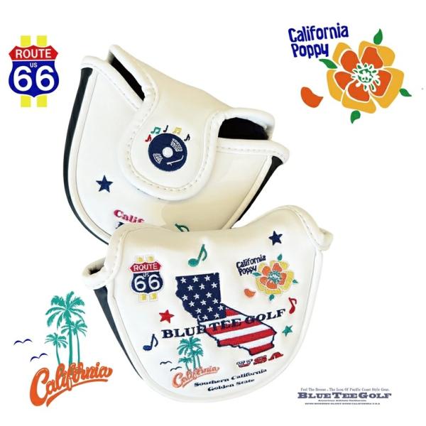 最新モデル BLUE TEE GOLF California 【 ROUTE６６ カリフォルニアエディション】 パターカバーマレットタイプ　ルート６６ ブルーティーゴルフ
