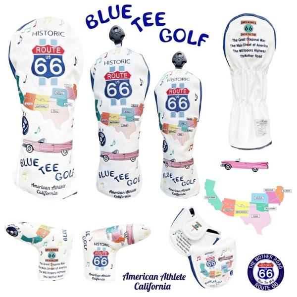 最新モデル BLUE TEE GOLF California 【 ROUTE６６ ヒストリックカー エディション】 キャットハンドヘッドカバー ルート６６ ブルーティーゴルフ