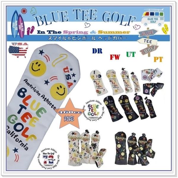 ブルーティーゴルフ　ＢＬＵＥ　ＴＥＥ　ＧＯＬＦ　【スマイル＆ピンボール 】キャットハンドタイプ　合成皮革　ヘッドカバー
