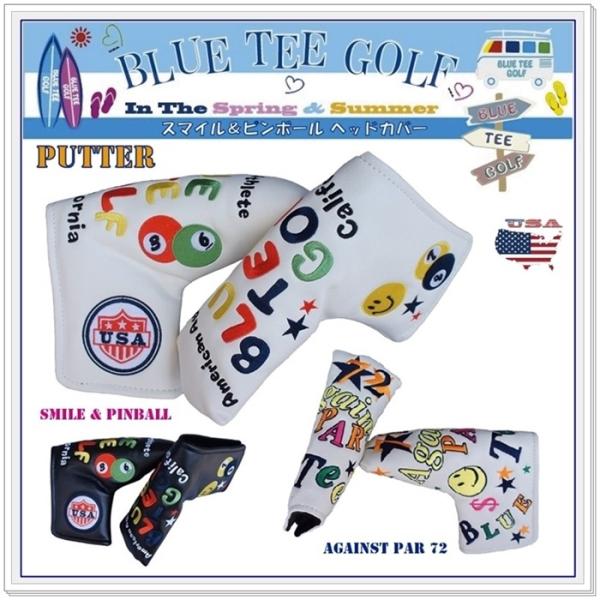 【送料無料】　ブルーティーゴルフ　ＢＬＵＥ　ＴＥＥ　ＧＯＬＦ　【スマイル＆ピンボール・アゲインスト　パー】 ブレート型　パターカバー　