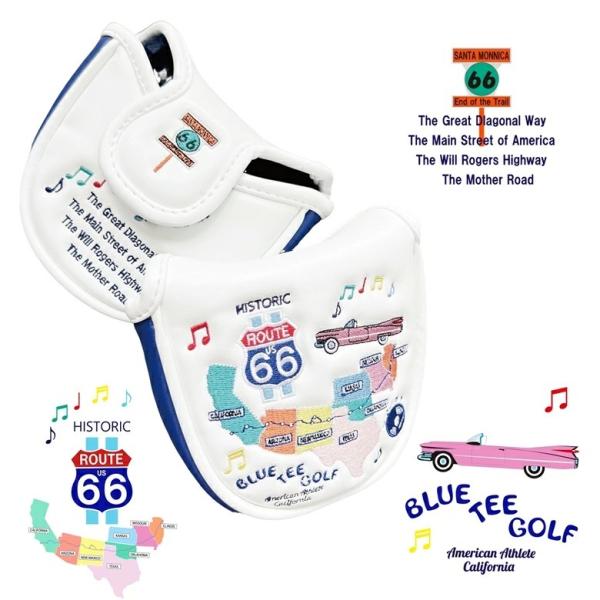 最新モデル BLUE TEE GOLF California 【 ROUTE66 ヒストリックカー　エディション】 パターカバーマレットタイプ  ブルーティーゴルフ