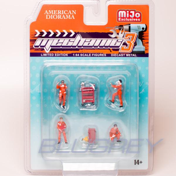 アメリカン ジオラマ 1/64 フィギア メカニック 3 セット