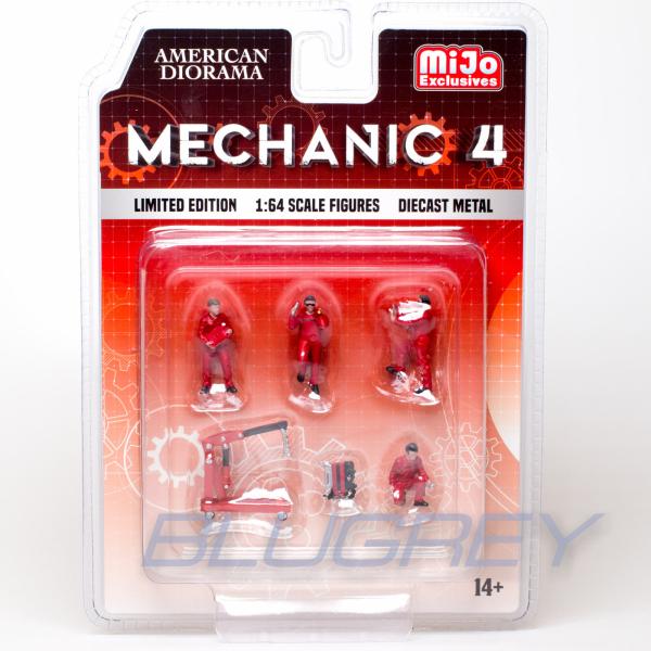 アメリカン ジオラマ 1/64 フィギア メカニック 4 セット American Diorama Figure  Mechanic 4 Set Mijo限定