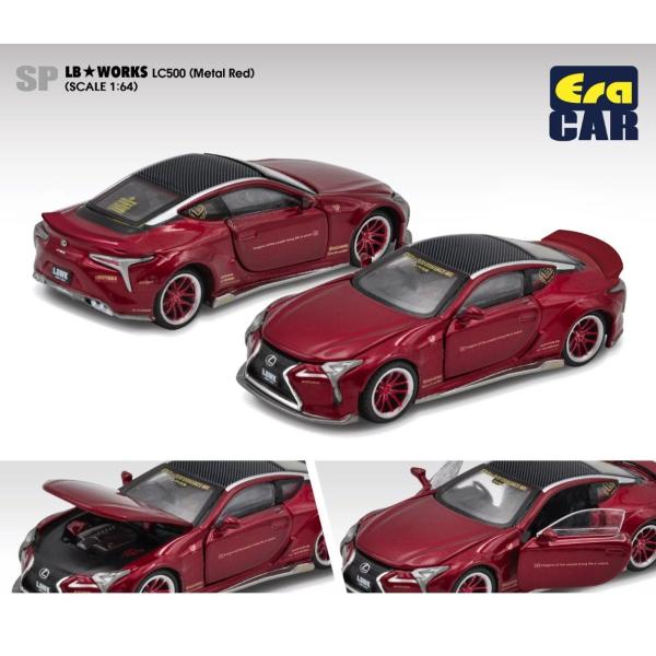 エラカー 1/64 リバティーウォーク レクサス LC500 メタリック レッド