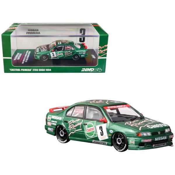 日産プリメーラ　ミニカー イノモデル 1/64 日産 プリメーラ P10 JTCC カストロール 1994