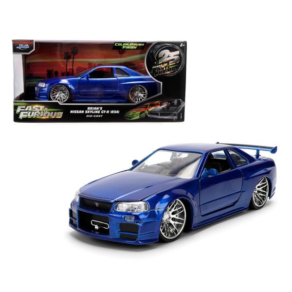 JADA TOYS 1/24 ワイルドスピード 25周年 ブライアン 日産 GT-R (R34) ブラッシュドブルー Fast &amp; Furious