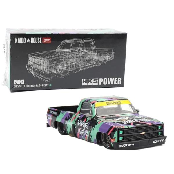 専用　　　 街道ハウス　シボレー・シルバラード・カイドウHKS V1　チェイス MINI GT 1/64 シボレー シルバラード KAIDO HKS V1 右ハンドル 1980