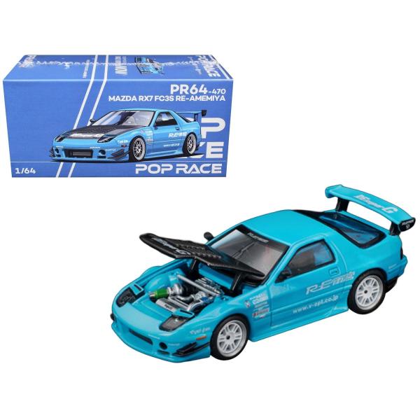 POP RACE 1/64 マツダ RX-7 (FC3S) RE:雨宮 ブルー Mazda RE-Amemiya