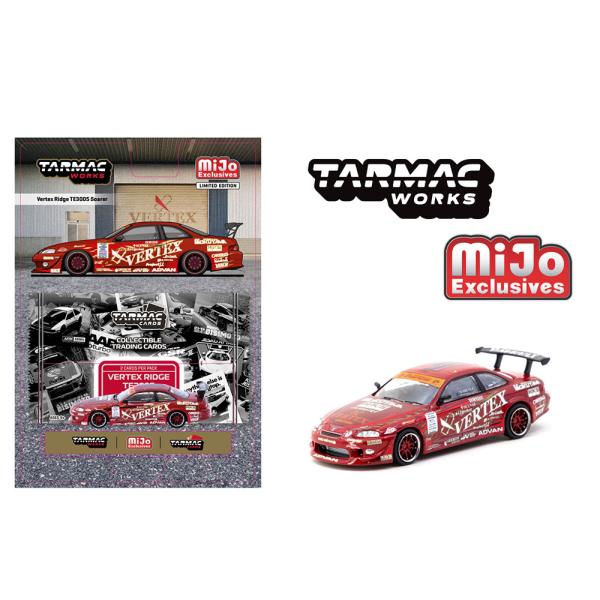 ターマックワークス 1/64 ヴェルテックス リッジ TE3005 ソアラ JZZ30 レッド トレーディングカード付き Tarmac Works Vertex Ridge