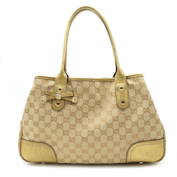 GUCCI グッチ GGキャンバス プリンシー リボン トートバッグ