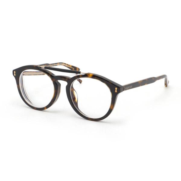 GUCCI GG0075SK ラウンド メガネ フレーム ライトグレー　度なし 正規ルート商品・国内発送対応 GUCCI GG0075SK ラウンド メガネ