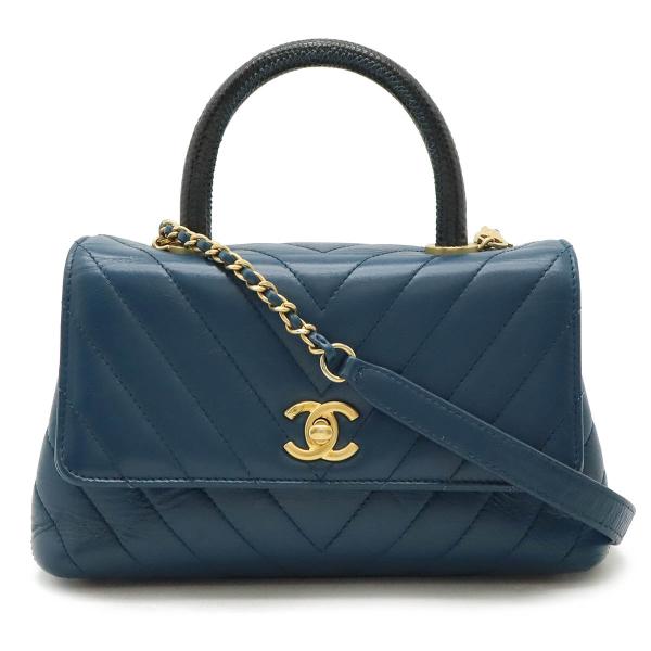 CHANEL（シャネル） Vステッチ シェブロン ココハンドルXS