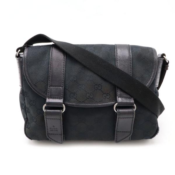 GUCCI グッチ　メッセンジャー　ショルダーバッグ　キャンバス　ブラック　黒 GUCCI グッチ GGキャンバス ショルダーバッグ メッセンジャー