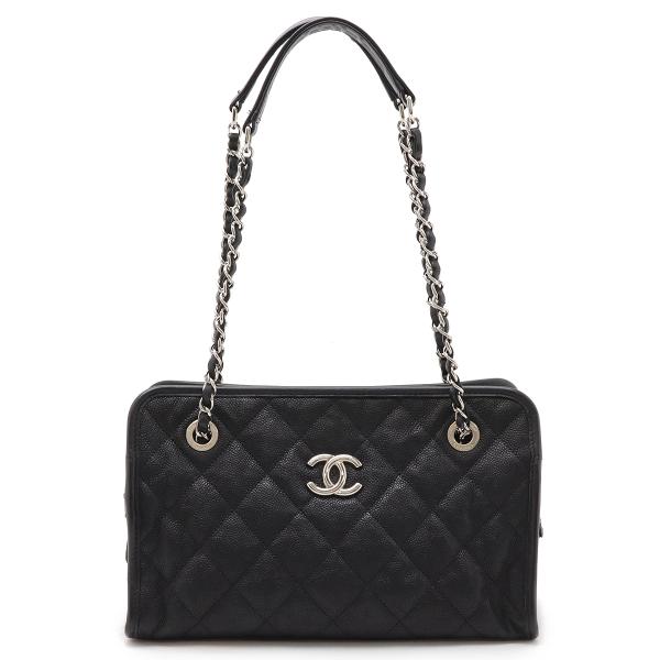 CHANEL シャネル フレンチリビエラ マトラッセ ココマーク ショルダーバッグ チェーンショルダーバッグ キャビアスキン ブラック 黒 A66805 CHANEL（シャネル） フレンチリビエラ マトラッセ ココマーク