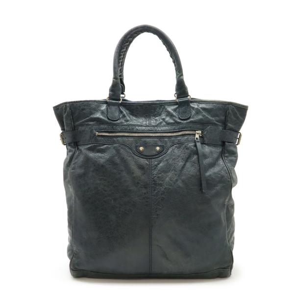 BALENCIAGA バレンシアガ クラシック ヘキサゴン トートバッグ ラージトート 縦長 レザー ダークブルーグレー系 272813 BALENCIAGA（バレンシアガ） クラシック ヘキサゴン トートバッグ