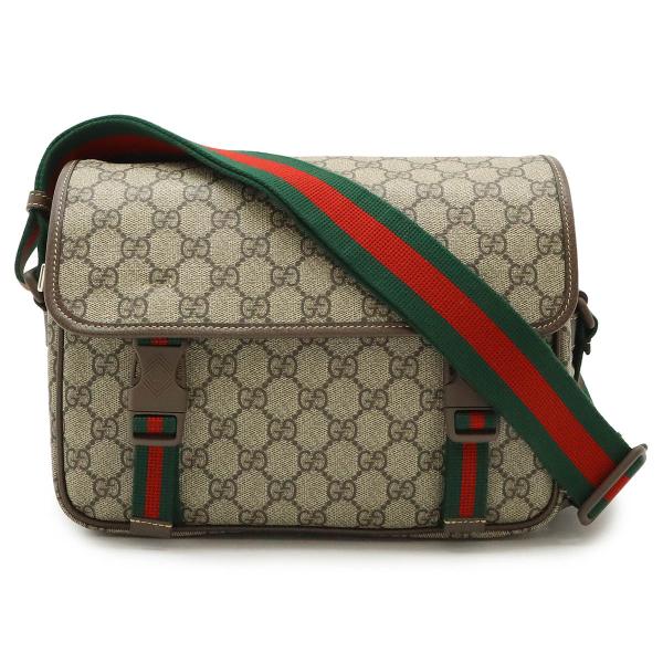 GUCCI グッチ GGスプリーム シェリーライン メッセンジャーバッグ ショルダーバッグ 斜め掛け PVC ベージュ モカブラウン グリーン レッド 760123 GUCCI（グッチ） GGスプリーム シェリーライン メッセンジャーバッグ