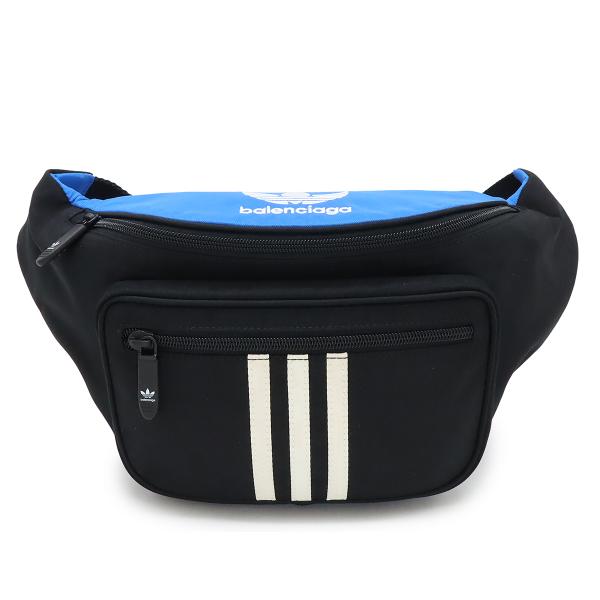 BALENCIAGA バレンシアガ アディダスコラボ ボディバッグ バムバッグ ウエストポーチ ウエストバッグ ナイロンキャンバス ブラック ブルー 721858 BALENCIAGA（バレンシアガ） アディダスコラボ ボディバッグ